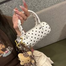 Chic Polka Dot Leather Crossbody Tote Bag - ArtGalleryZen