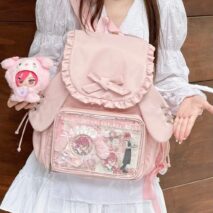 Chic Rabbit Ears Transparent Display Backpack Bag - ArtGalleryZen