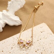 Chic Rhinestone Butterfly Bracelet - ArtGalleryZen