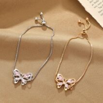 Chic Rhinestone Butterfly Bracelet - ArtGalleryZen