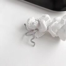 Chic Rhinestone Inlaid Adjustable Snake Statement Ring - ArtGalleryZen