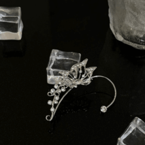 Chic Rhinestone Inlaid Butterfly Shape Ear Cuff Climber Crawler Wrap Earring - ArtGalleryZen