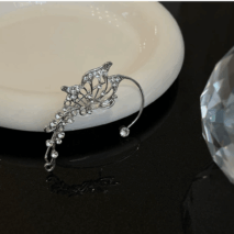 Chic Rhinestone Inlaid Butterfly Shape Ear Cuff Climber Crawler Wrap Earring - ArtGalleryZen