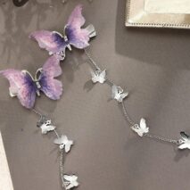 Chic Rhinestone Inlaid Gradient Butterfly Tassel Chain Hair Clip - ArtGalleryZen