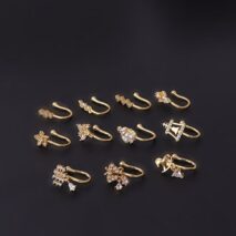 Chic Rhinestone Inlaid Non Piercing Nose Cuff Nose Ring - ArtGalleryZen