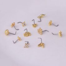 Chic Rhinestone Inlaid Surgical Steel Nose Piercing Nose Stud - ArtGalleryZen