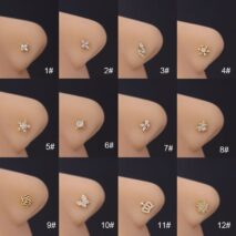 Chic Rhinestone Inlaid Surgical Steel Nose Piercing Nose Stud - ArtGalleryZen