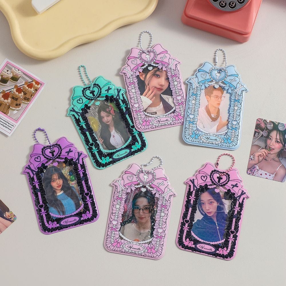 Chic Ribbon Bowknot Kpop Keychain Photocard Holder - ArtGalleryZen
