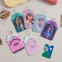 Chic Ribbon Bowknot Kpop Keychain Photocard Holder - ArtGalleryZen
