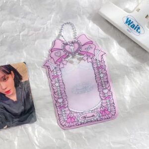 Chic Ribbon Bowknot Kpop Keychain Photocard Holder - ArtGalleryZen