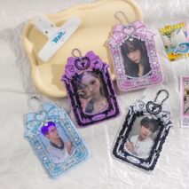 Chic Ribbon Bowknot Kpop Keychain Photocard Holder - ArtGalleryZen