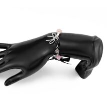 Chic Ribbon Bowknot Strawberry Charm Crystal Chain Bracelet - ArtGalleryZen