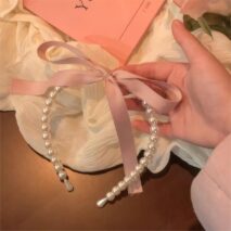 Chic Ribbon Pearl Hair Band - ArtGalleryZen