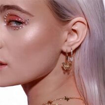 Chic Rose Gold Butterfly Hoop Earrings - ArtGalleryZen