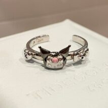 Chic S925 Silver Enamel Sanrio Kuromi Ring - ArtGalleryZen