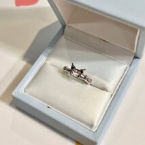Chic S925 Silver Enamel Sanrio Kuromi Ring - ArtGalleryZen