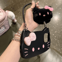Chic Sanrio Hello Kitty Plush Bowknot Handbag iPhone Case - ArtGalleryZen