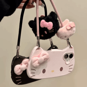 Chic Sanrio Hello Kitty Plush Bowknot Handbag iPhone Case - ArtGalleryZen