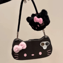 Chic Sanrio Hello Kitty Plush Bowknot Handbag iPhone Case - ArtGalleryZen
