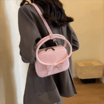 Chic Shoulder Crossbody Bowknot Leather Bag - ArtGalleryZen