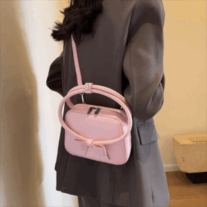 Chic Shoulder Crossbody Bowknot Leather Bag - ArtGalleryZen