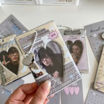 Chic Silver Tone Heart Star Mirror Kpop Keychain Photocard Holder - ArtGalleryZen