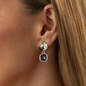 Chic Square Rhinestone Dangle Earrings - ArtGalleryZen