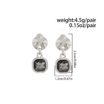 Chic Square Rhinestone Dangle Earrings - ArtGalleryZen