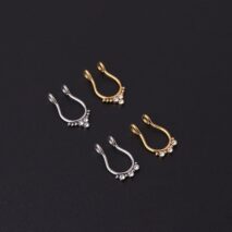 Chic Stainless Steel CZ Inlaid Non Piercing Nose Septum Cuff - ArtGalleryZen