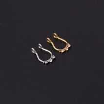 Chic Stainless Steel CZ Inlaid Non Piercing Nose Septum Cuff - ArtGalleryZen