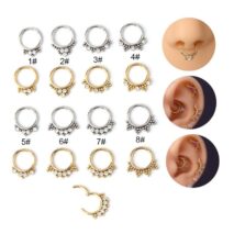 Chic Stainless Steel CZ Inlaid Nose Piercing Septum Ring Hoop - ArtGalleryZen