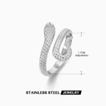 Chic Stainless Steel Snake Ring - ArtGalleryZen