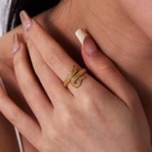 Chic Stainless Steel Snake Ring - ArtGalleryZen