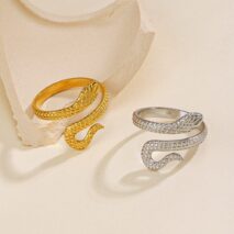 Chic Stainless Steel Snake Ring - ArtGalleryZen