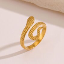 Chic Stainless Steel Snake Ring - ArtGalleryZen