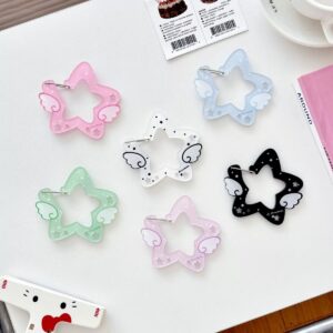 Chic Star Angel Wing Kpop Acrylic Keychain Carabiner - ArtGalleryZen
