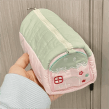 Chic Star Bowknot House Embroidered Pencil Case Storage Bag - ArtGalleryZen