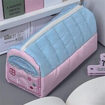 Chic Star Bowknot House Embroidered Pencil Case Storage Bag - ArtGalleryZen