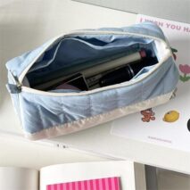 Chic Star Bowknot House Embroidered Pencil Case Storage Bag - ArtGalleryZen