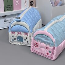 Chic Star Bowknot House Embroidered Pencil Case Storage Bag - ArtGalleryZen
