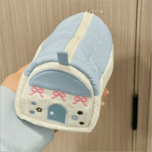 Chic Star Bowknot House Embroidered Pencil Case Storage Bag - ArtGalleryZen