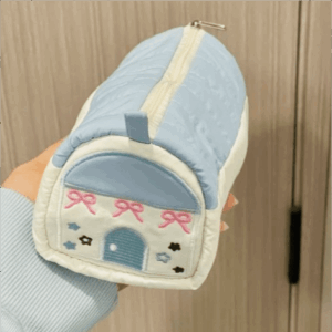 Chic Star Bowknot House Embroidered Pencil Case Storage Bag - ArtGalleryZen