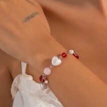 Chic Star Heart Pearl Crystal Chain Bracelet - ArtGalleryZen