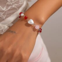 Chic Star Heart Pearl Crystal Chain Bracelet - ArtGalleryZen