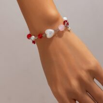 Chic Star Heart Pearl Crystal Chain Bracelet - ArtGalleryZen