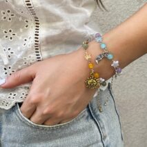 Chic Sun Moon Charm Pearl Crystal Chain Matching Bracelet Set - ArtGalleryZen