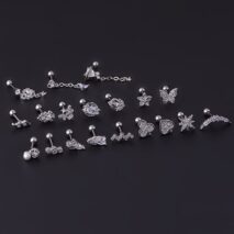 Chic Surgical Steel Rhinestone Inlaid Daith Piercing Helix Stud - ArtGalleryZen