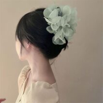 Chic Sweet Floral Lace Pearl Hair Clip Claw - ArtGalleryZen