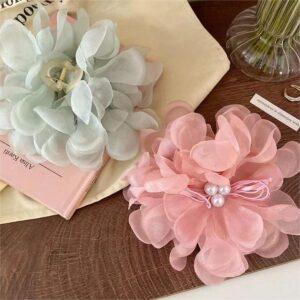 Chic Sweet Floral Lace Pearl Hair Clip Claw - ArtGalleryZen