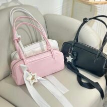 Chic Sweet Star Ribbon Bowknot Leather Shoulder Bag - ArtGalleryZen